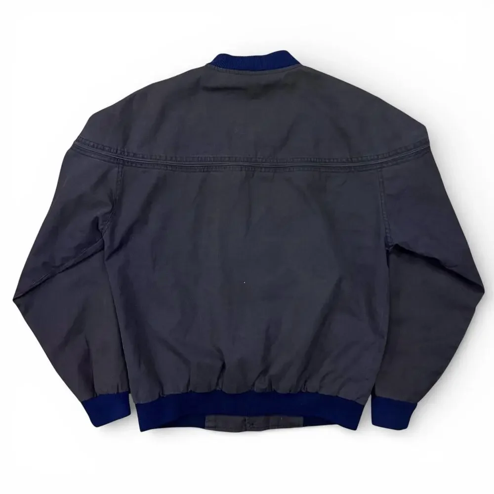 Vintage Guy Loren Black Dark Grey and Navy Bomber Jacket Harrington Southwestern - Picture 7 of 8